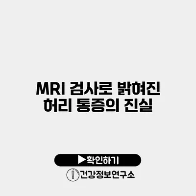 MRI 검사로 밝혀진 허리 통증의 진실