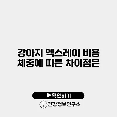 강아지 엑스레이 비용 체중에 따른 차이점은?