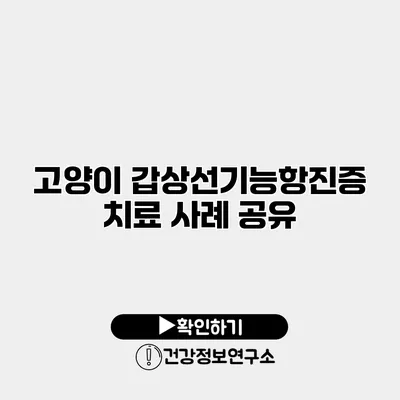 고양이 갑상선기능항진증 치료 사례 공유