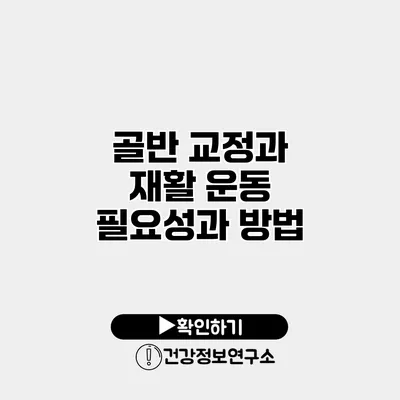 골반 교정과 재활 운동 필요성과 방법