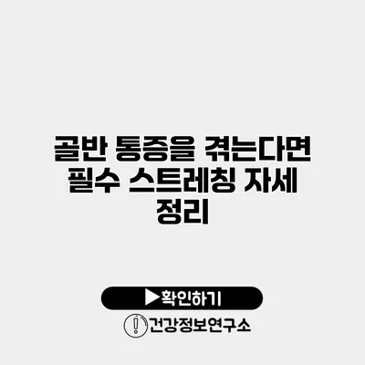 골반 통증을 겪는다면? 필수 스트레칭 자세 정리