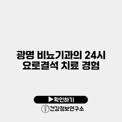 광명 비뇨기과의 24시 요로결석 치료 경험