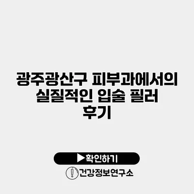 광주광산구 피부과에서의 실질적인 입술 필러 후기