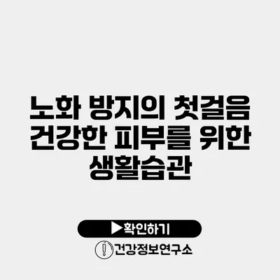 노화 방지의 첫걸음 건강한 피부를 위한 생활습관