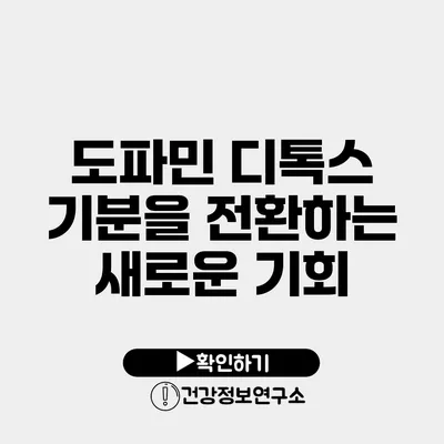 도파민 디톡스 기분을 전환하는 새로운 기회