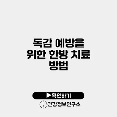 독감 예방을 위한 한방 치료 방법