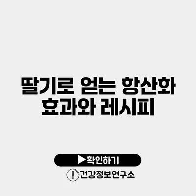 딸기로 얻는 항산화 효과와 레시피