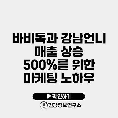 바비톡과 강남언니 매출 상승 500%를 위한 마케팅 노하우