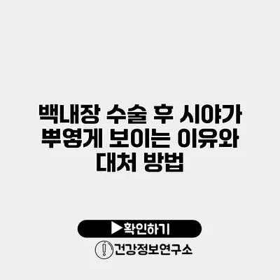 백내장 수술 후 시야가 뿌옇게 보이는 이유와 대처 방법