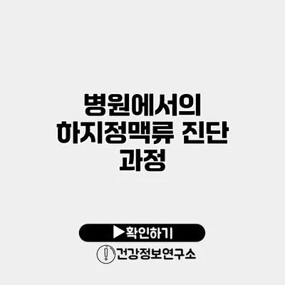 병원에서의 하지정맥류 진단 과정