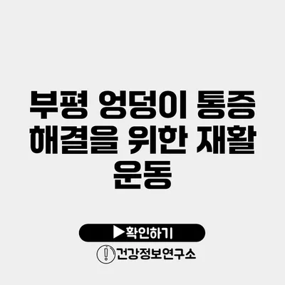 부평 엉덩이 통증 해결을 위한 재활 운동