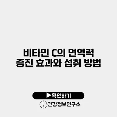 비타민 C의 면역력 증진 효과와 섭취 방법