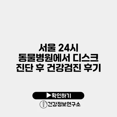 서울 24시 동물병원에서 디스크 진단 후 건강검진 후기