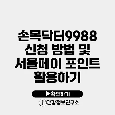 손목닥터9988 신청 방법 및 서울페이 포인트 활용하기