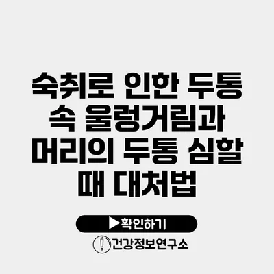 숙취로 인한 두통 속 울렁거림과 머리의 두통 심할 때 대처법