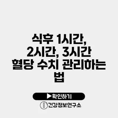 식후 1시간, 2시간, 3시간 혈당 수치 관리하는 법