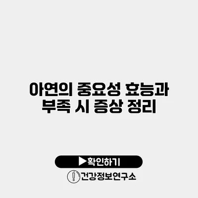 아연의 중요성 효능과 부족 시 증상 정리