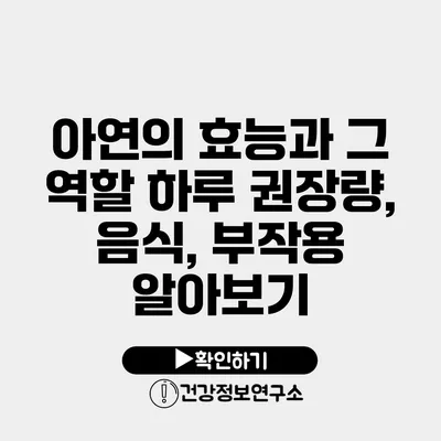 아연의 효능과 그 역할 하루 권장량, 음식, 부작용 알아보기