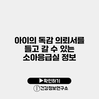 아이의 독감 의뢰서를 들고 갈 수 있는 소아응급실 정보