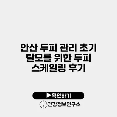 안산 두피 관리 초기 탈모를 위한 두피 스케일링 후기