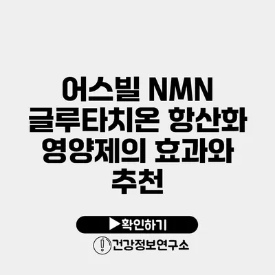 어스빌 NMN 글루타치온 항산화 영양제의 효과와 추천