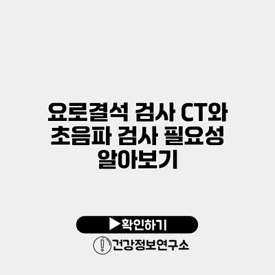 요로결석 검사 CT와 초음파 검사 필요성 알아보기