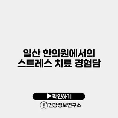 일산 한의원에서의 스트레스 치료 경험담