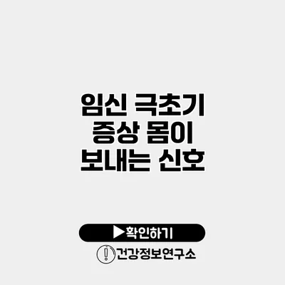 임신 극초기 증상 몸이 보내는 신호