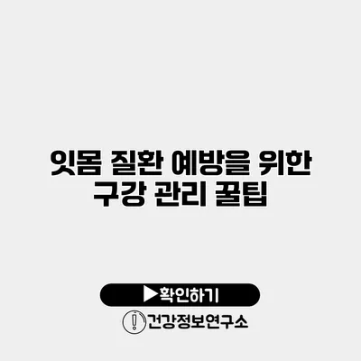 잇몸 질환 예방을 위한 구강 관리 꿀팁