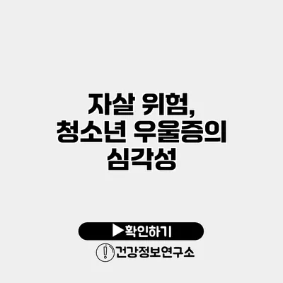 자살 위험, 청소년 우울증의 심각성