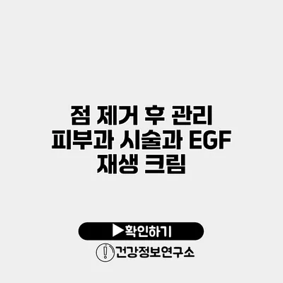 점 제거 후 관리 피부과 시술과 EGF 재생 크림