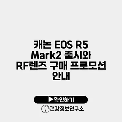 캐논 EOS R5 Mark2 출시와 RF렌즈 구매 프로모션 안내