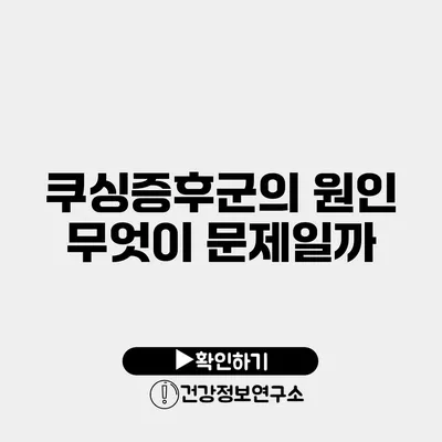 쿠싱증후군의 원인 무엇이 문제일까?