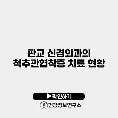 판교 신경외과의 척추관협착증 치료 현황