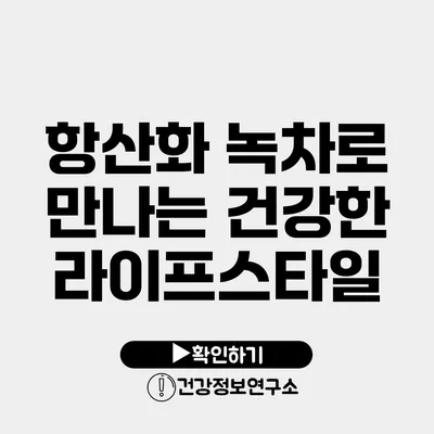 항산화 녹차로 만나는 건강한 라이프스타일