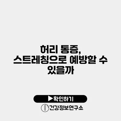 허리 통증, 스트레칭으로 예방할 수 있을까?