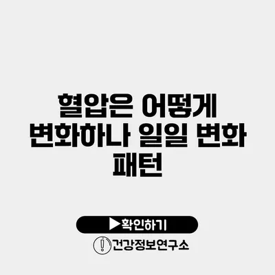 혈압은 어떻게 변화하나? 일일 변화 패턴