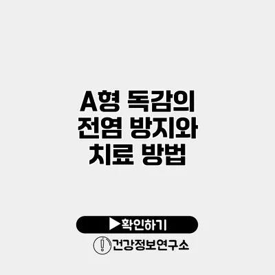 A형 독감의 전염 방지와 치료 방법