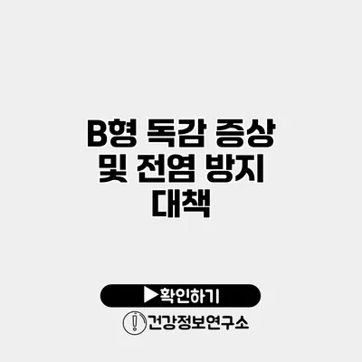 B형 독감 증상 및 전염 방지 대책
