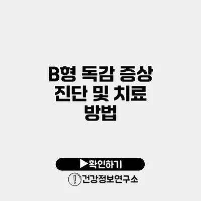 B형 독감 증상 진단 및 치료 방법
