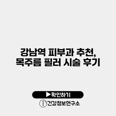 강남역 피부과 추천, 목주름 필러 시술 후기