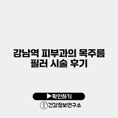 강남역 피부과의 목주름 필러 시술 후기