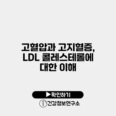 고혈압과 고지혈증, LDL 콜레스테롤에 대한 이해