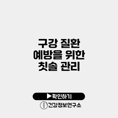 구강 질환 예방을 위한 칫솔 관리