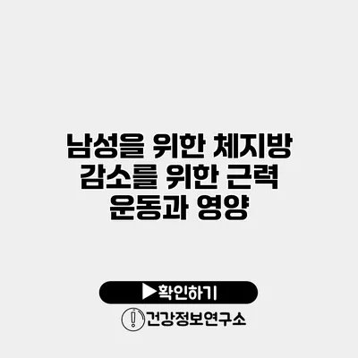 남성을 위한 체지방 감소를 위한 근력 운동과 영양