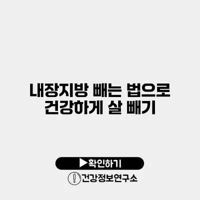 내장지방 빼는 법으로 건강하게 살 빼기