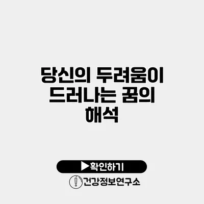 당신의 두려움이 드러나는 꿈의 해석
