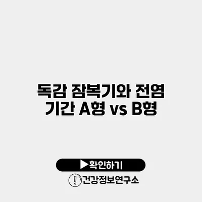 독감 잠복기와 전염 기간 A형 vs B형