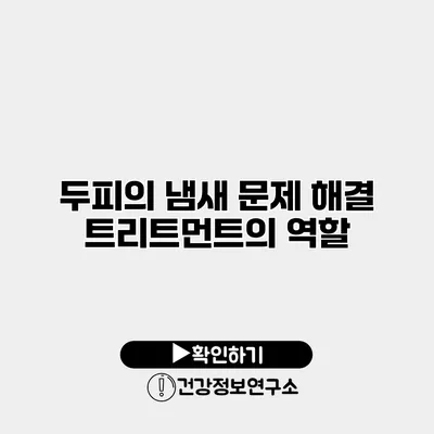 두피의 냄새 문제 해결 트리트먼트의 역할