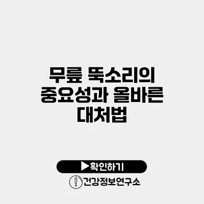 무릎 뚝소리의 중요성과 올바른 대처법